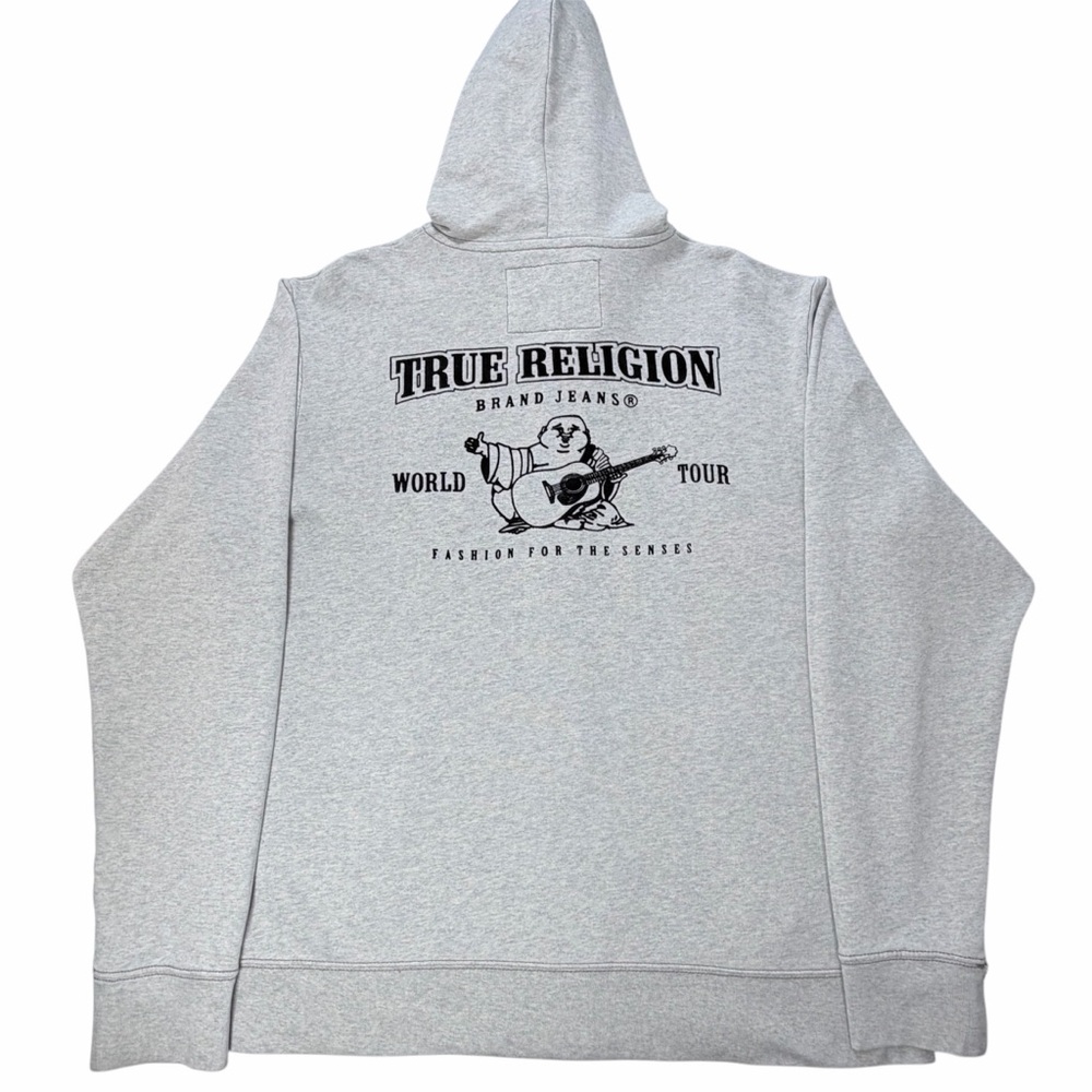 True Religion Classic Logo Front Zip Hoodie Size 2XL Men's - Picture 8 of 16